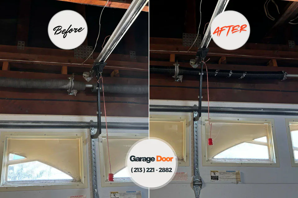 Before and after: garage door repair Manasota Key, FL